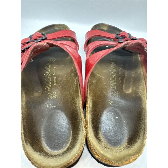 Birkenstock Graceful Hibiscus Sz 39 | 8 Laser Emboss Red 3 Strap Papillio Sandal - Picture 5 of 8